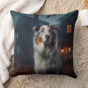 Australischer Schäferhund Halloween Gruselig Kissen