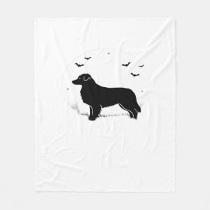 Australischer Schäferhund � Halloween Mond Silhoue Fleecedecke
