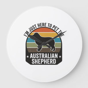 Australischer Schäferhund Haustierliebhaber Vintag Große Wanduhr