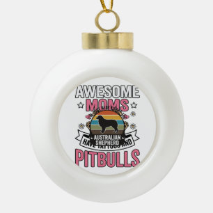 Australischer Schäferhund Haustierliebhaber Vintag Keramik Kugel-Ornament