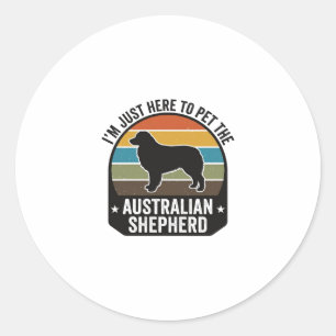 Australischer Schäferhund Haustierliebhaber Vintag Runder Aufkleber