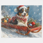 Australischer Schäferhund Hund in Sledge Chriistma Fleecedecke (Vorderseite (Horizontal))