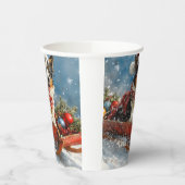 Australischer Schäferhund Hund in Sledge Chriistma Pappbecher (Links)