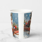 Australischer Schäferhund Hund in Sledge Chriistma Pappbecher (Rechts)