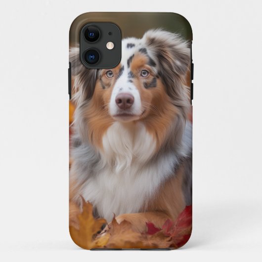 Australischer Schäferhund im Herbstfall Inspiriert Case-Mate iPhone Hülle (Rückseite)
