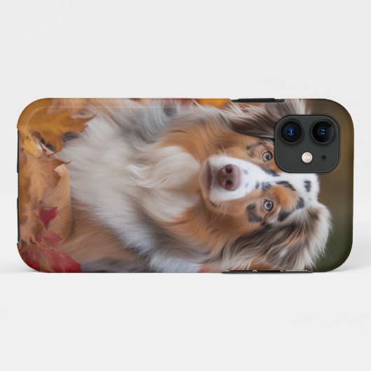 Australischer Schäferhund im Herbstfall Inspiriert Case-Mate iPhone Hülle (Rückseite (Horizontal))