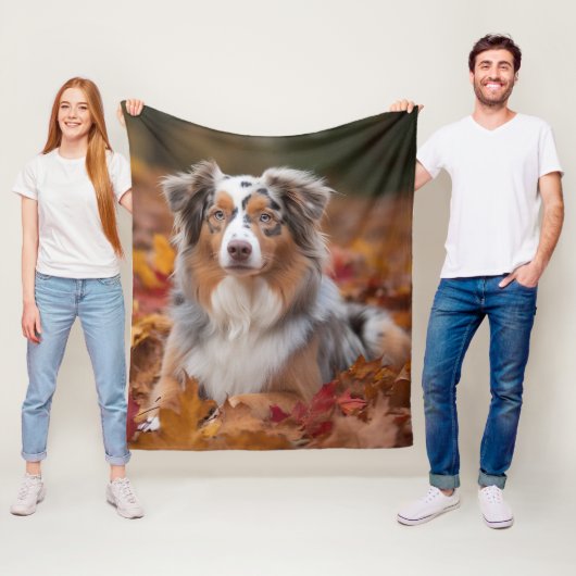 Australischer Schäferhund im Herbstfall Inspiriert Fleecedecke (Beispiel)