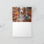 Australischer Schäferhund im Herbstfall Inspiriert Karte (Innenseite)