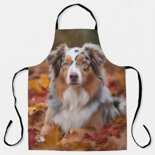 Australischer Schäferhund im Herbstfall Inspiriert Schürze