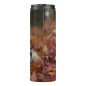 Australischer Schäferhund im Herbstfall Inspiriert Thermosbecher (Rückseite)