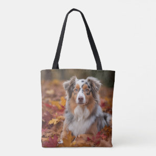 Australischer Schäferhund im Herbstlaubfall inspir Tasche
