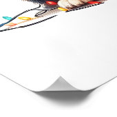 Australischer Schäferhund im Weihnachtslicht einge Poster (Ecke)