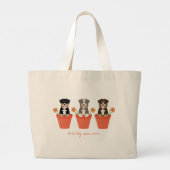 Australischer Schäferhund in Blume Pot Jumbo Stoffbeutel (Rückseite)