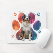 Australischer Schäferhund in einem Pawprint Mousepad (Mit Mouse)