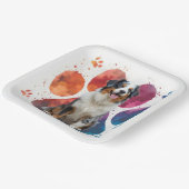 Australischer Schäferhund in einem Pawprint Pappteller (Gewinkelt)