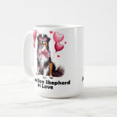 Australischer Schäferhund in Liebe Kaffeetasse (Vorderseite Links)