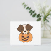 Australischer Schäferhund in Pumpkin Niedlich Happ Postkarte (Stehend Vorderseite)