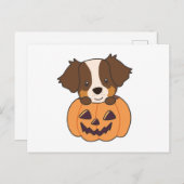Australischer Schäferhund in Pumpkin Niedlich Happ Postkarte (Vorne/Hinten)