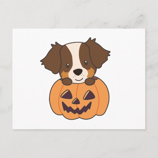 Australischer Schäferhund in Pumpkin Niedlich Happ Postkarte (Vorderseite)