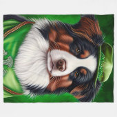 Australischer Schäferhund in St. Patrick's Day Dre Fleecedecke (Vorderseite (Horizontal))