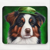 Australischer Schäferhund in St. Patrick's Day Dre Mousepad (Vorne)