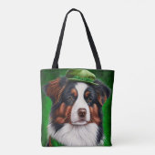 Australischer Schäferhund in St. Patrick's Day Dre Tasche (Rückseite)