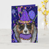 Australischer Schäferhund  Karte (Gelbe Blume)