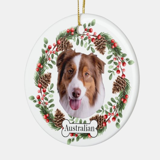Australischer Schäferhund Keramik Ornament (Links)