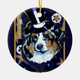 AUSTRALISCHER SCHÄFERHUND KERAMIKORNAMENT