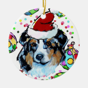 AUSTRALISCHER SCHÄFERHUND KERAMIKORNAMENT
