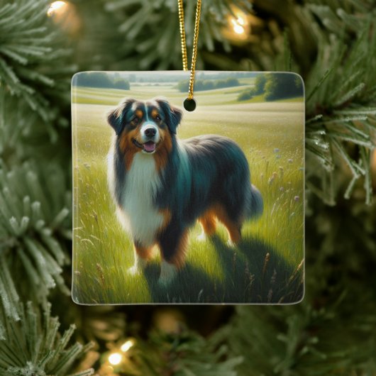 Australischer Schäferhund Keramikornament (Baum)