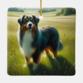 Australischer Schäferhund Keramikornament (Rückseite)