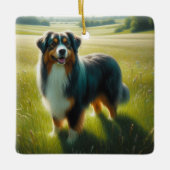 Australischer Schäferhund Keramikornament (Vorderseite)
