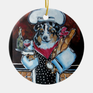 AUSTRALISCHER SCHÄFERHUND KOCH KERAMIK ORNAMENT