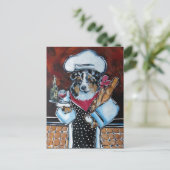 AUSTRALISCHER SCHÄFERHUND KOCH POSTKARTE (Stehend Vorderseite)