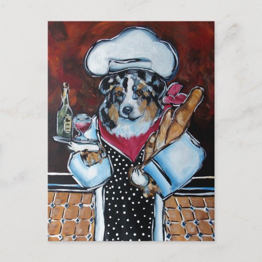 AUSTRALISCHER SCHÄFERHUND KOCH POSTKARTE (Vorderseite)
