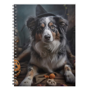 Australischer Schäferhund Kürbisse Halloween Gruse Notizblock