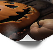 Australischer Schäferhund Kürbisse Halloween Gruse Poster (Ecke)