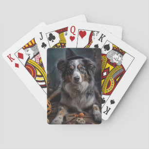 Australischer Schäferhund Kürbisse Halloween Gruse Spielkarten
