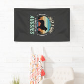 Australischer Schäferhund Liebhaber Retro Sonnenun Banner (Insitu)