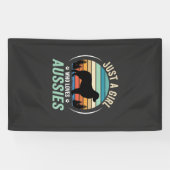 Australischer Schäferhund Liebhaber Retro Sonnenun Banner (Horizontal)