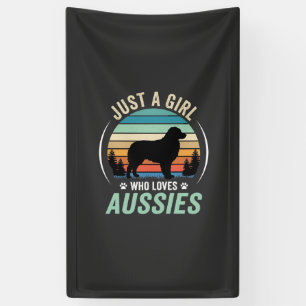 Australischer Schäferhund Liebhaber Retro Sonnenun Banner