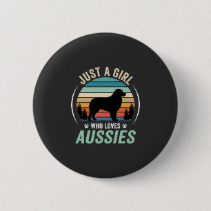 Australischer Schäferhund Liebhaber Retro Sonnenun Button