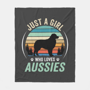 Australischer Schäferhund Liebhaber Retro Sonnenun Fleecedecke