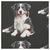 Australischer Schäferhund Lustig Tier Kunst Stoff (Nahaufnahme)