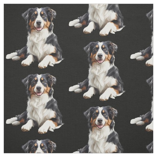 Australischer Schäferhund Lustig Tier Kunst Stoff (Muster)