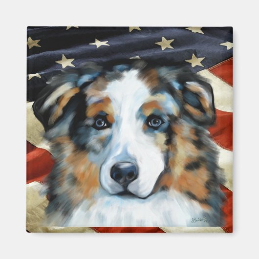 Australischer Schäferhund Magnet (Vorne)