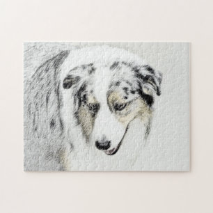 Australischer Schäferhund-Malerei - Originale Hund Puzzle