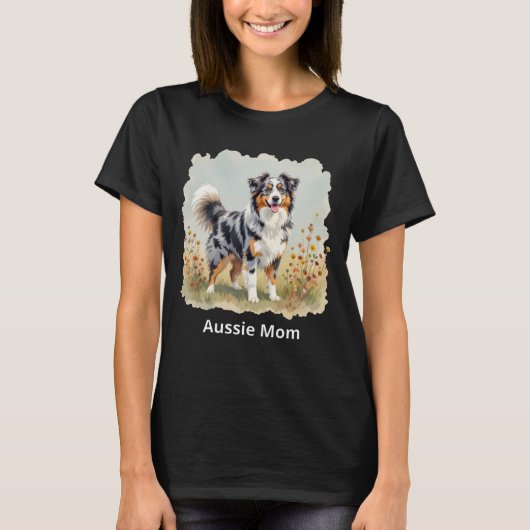Australischer Schäferhund Merle Langschwanz Aussie T-Shirt (Vorderseite)