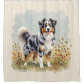 Australischer Schäferhund Merle Langschwanz Duschvorhang (Vorderseite)